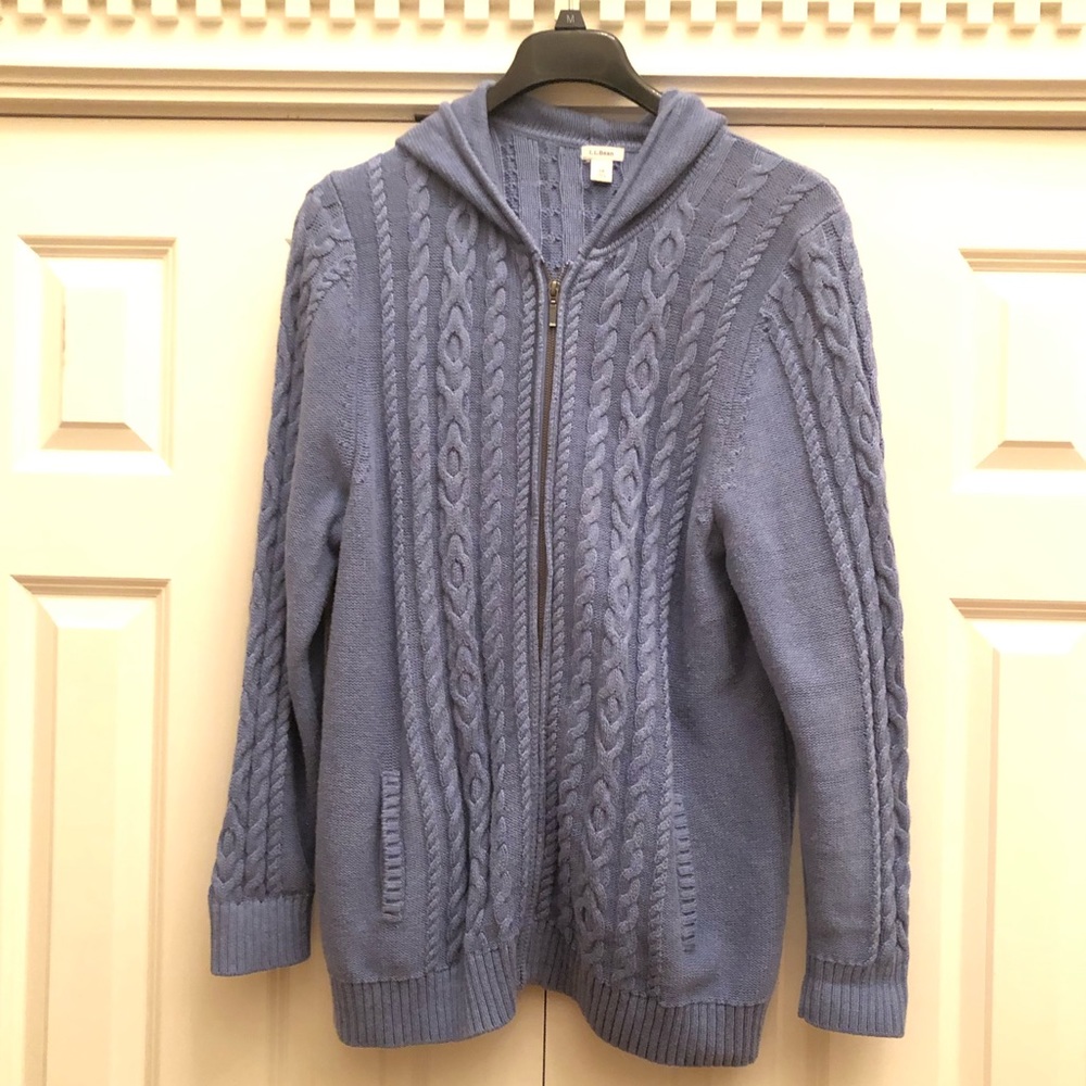 LL Bean zip up knit sweater